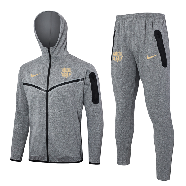 Chandal Con Capucha Barcelona 2024-2025 Gris 3